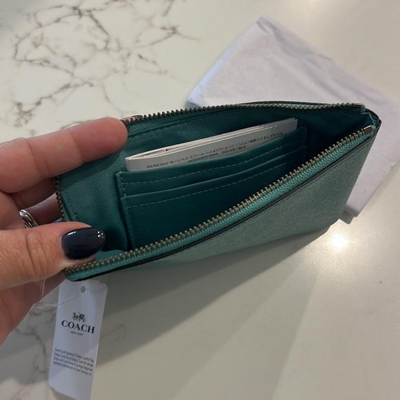 Coach Leather Corner Zip Wristlet Clutch - Picture 3 of 4